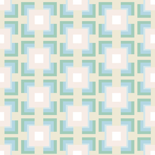 Boxed out green wallpaper pattern