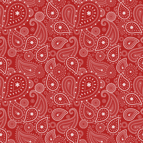 Buckaroo Bandana Western style paisley pattern in bright red