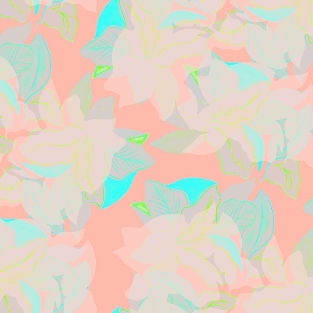 Hi-Biscus Bye Biscus wallpaper pattern Full Scale in Blush