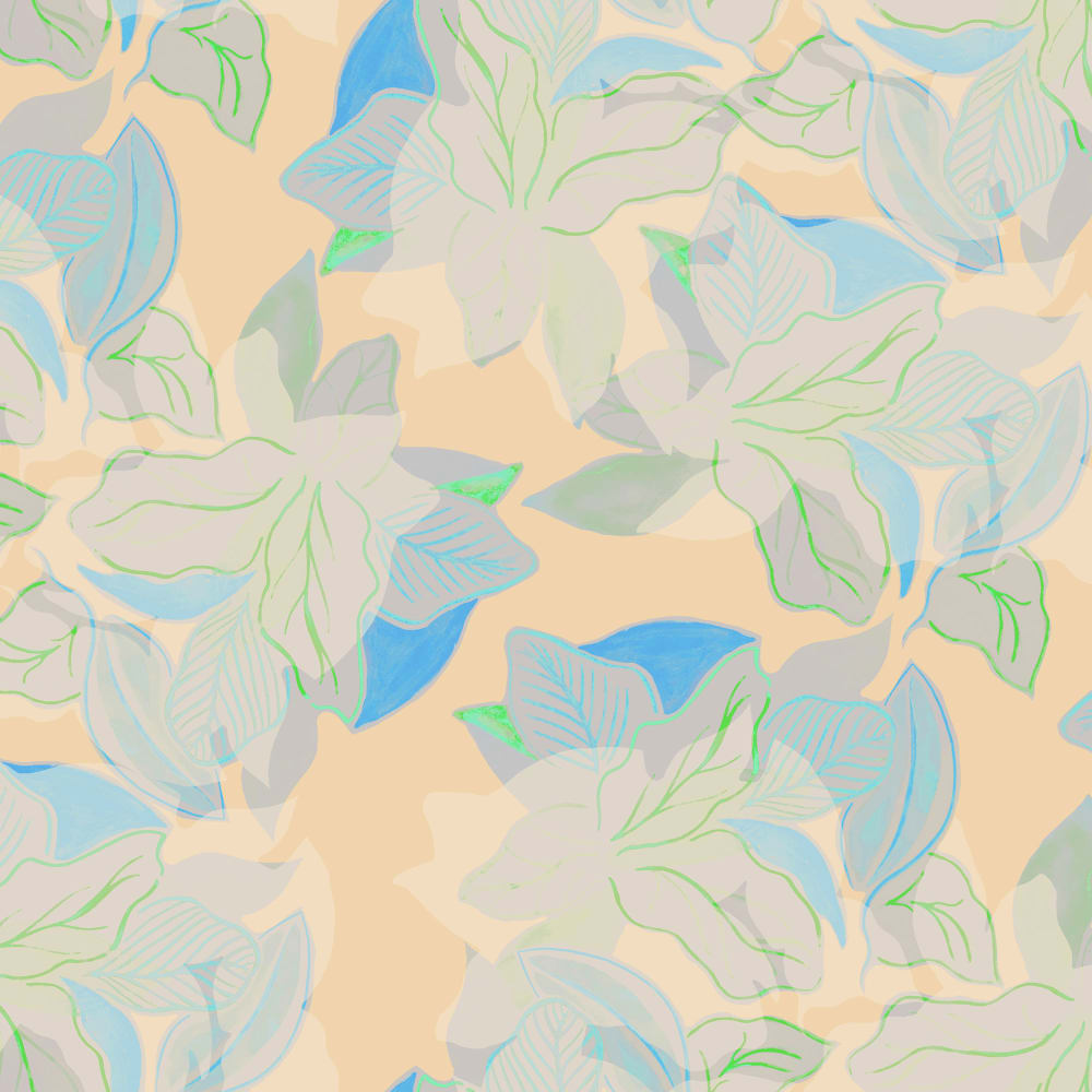 Hi-Biscus Bye-Biscus wallpaper pattern Full Scale in Yellow