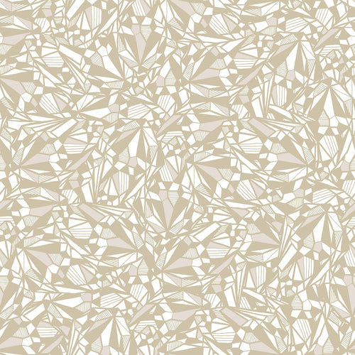 Crystaline rock formation wallpaper pattern in beige