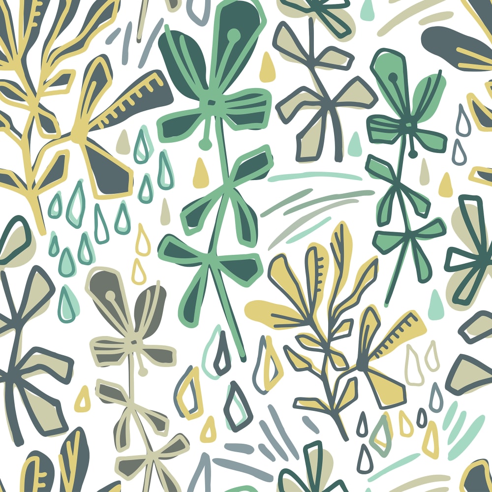 Petal Power wallpaper pattern in light green shades