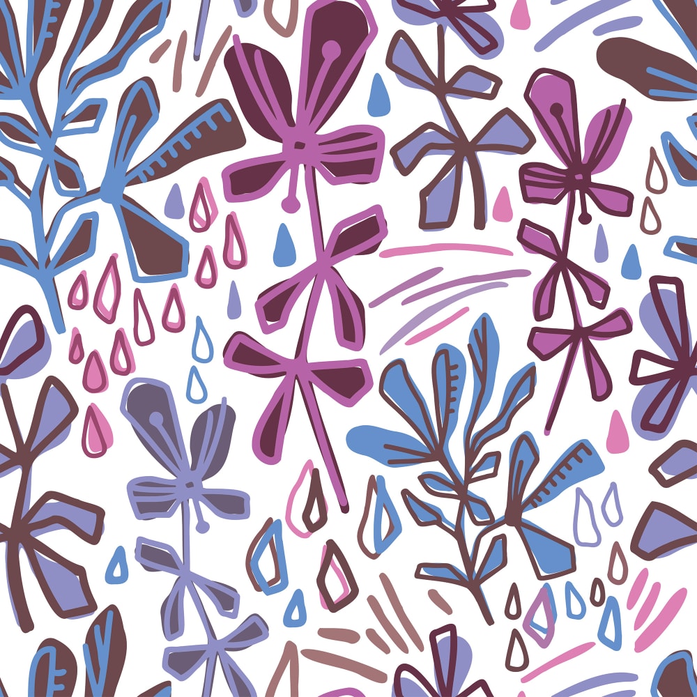 Petal Power wallpaper pattern in magenta shades