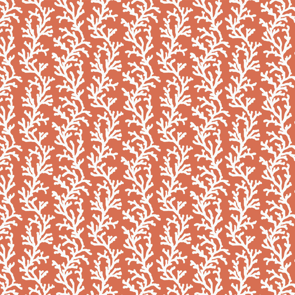 Sea Coral wallpaper pattern, white on coral