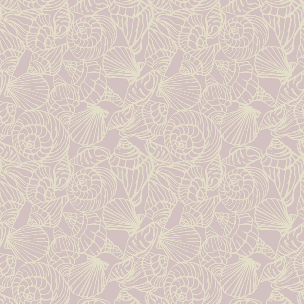 Shellfish wallpaper pattern half scale in Hawaiian colors