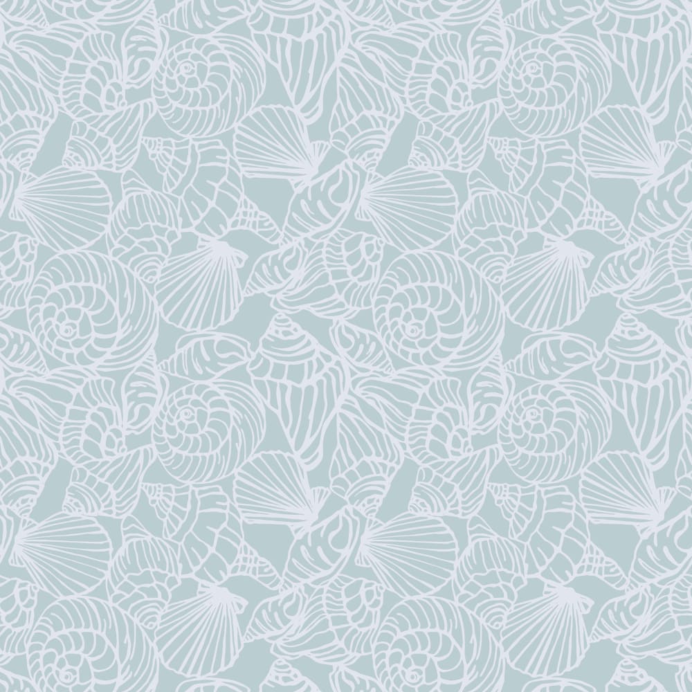 Shellfish wallpaper pattern half scale in misty colors