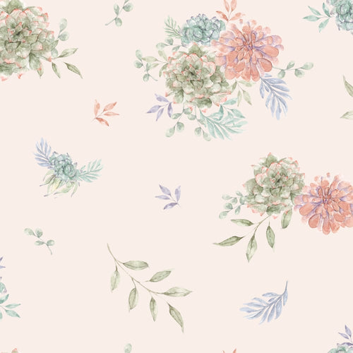 Succulent Party wallpaper pattern in peach